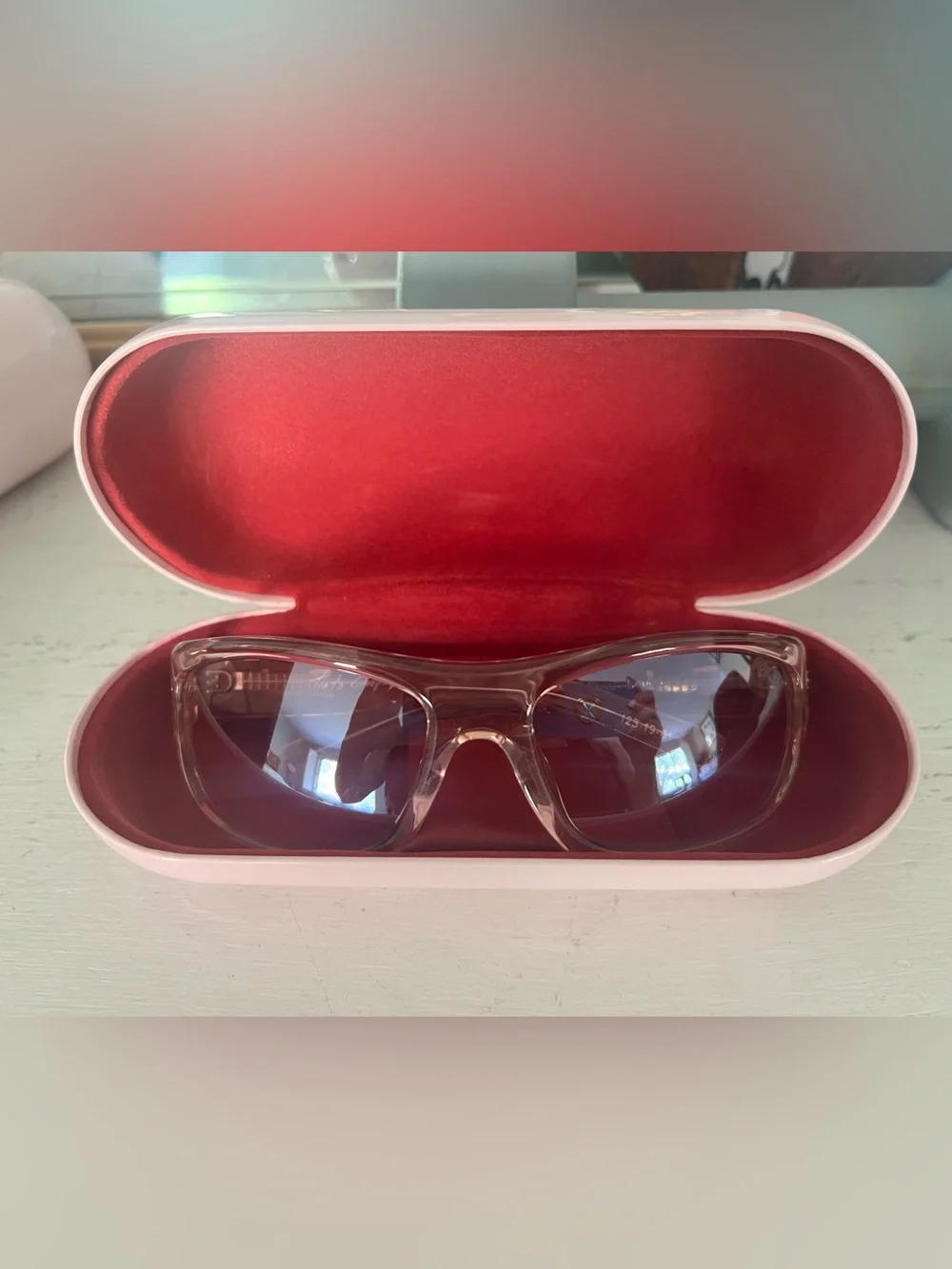 DEZI Pink Translucent Sunglasses with Gradient Brown Lenses